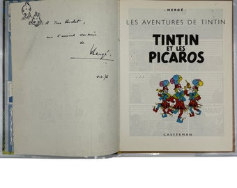 Tintin et Les Picaros - Album dédicacé Hergé - C1, 1976