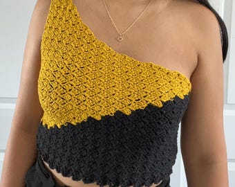 Coastal Crochet Top Pattern: One-Shoulder Summer Design (Digital Download)