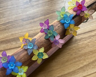 Flower Bracelet - Corsage - Beaded Bracelet on Elastic - Floral Prom