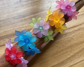 Flower Bracelet - Corsage - Beaded Bracelet on Elastic - Floral Prom