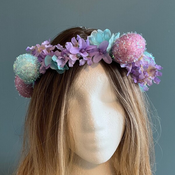 Egg Flower Crown - Egg Headpiece for Ostara, Easter or Spring Celebration! - Adjustable!