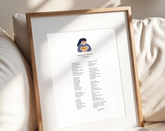 8 x 10 inch / 5 x 7 inch: "Voordat je kon praten, luisterde ik."