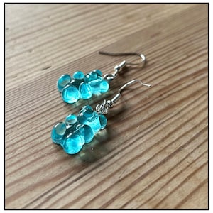 Kawaii Gummy Bear Dangle Earrings – Cute Jelly Sweet Bear Charms on Earwires, Fun & Quirky Handmade Gift for Her