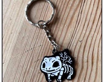 不気味なスケルトンポケモンキーホルダー - ハロウィン フシギダネ