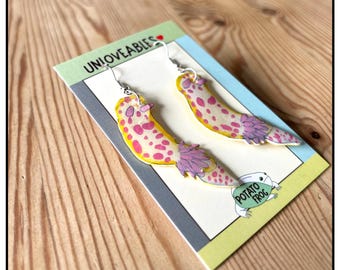 UNLOVEABLES! Nudibranch earrings! One-of-a-kind, handmade, eccentric and whimsical accessories for those who adore the extraordinary!