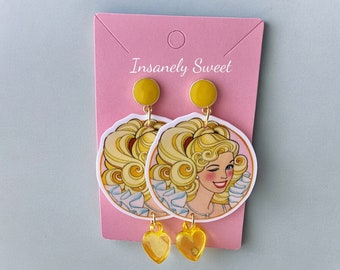 Vintage 80s Doll Image Earrings