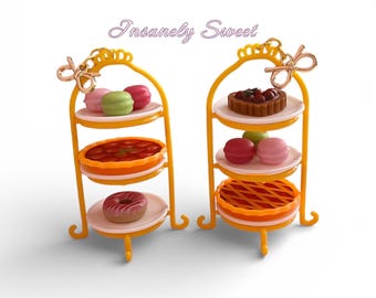 Pendientes de postre con forma de pastel de macarrón y donuts para fiestas