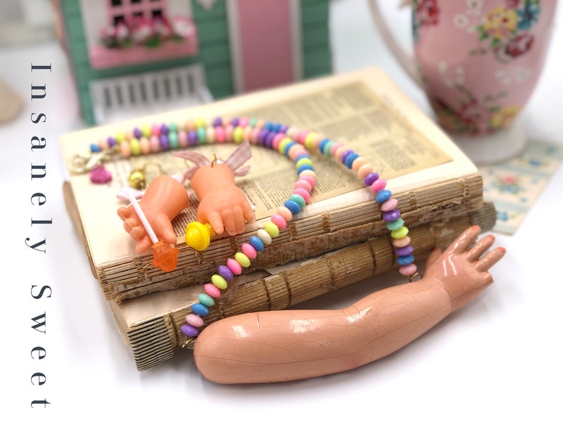 Arm candy Necklace and Earring set Vintage Doll Jewelry creepy doll jewelry antique doll parts