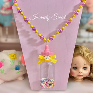 Cupcake Sprinkles Baby Bottle Necklace image 1