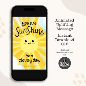 Mensagem animada edificante | Você é o SOL em um dia nublado | Ferramentas de felicidade e bem-estar | GIF animado positivo e inspirador