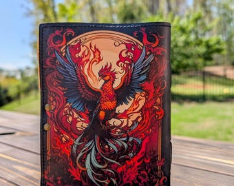 Diario de cuero Phoenix: Grimorio gótico, Libro de las sombras hecho a mano, Diario de cuero hecho a mano, Libro de hechizos en blanco, Regalos de San Valentín para él