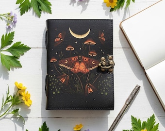 Luna Moth Leather Journal: Grimoire, Book of Shadows - Witchcraft Supplies