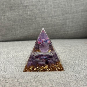 Sun Charged Crystal Pyramid, Shungite Pyramid, Orgonite Pyramid, EMF Pyramid, Spiritual Crystal, Spiritual Lovers Gift, Spiritual Gift