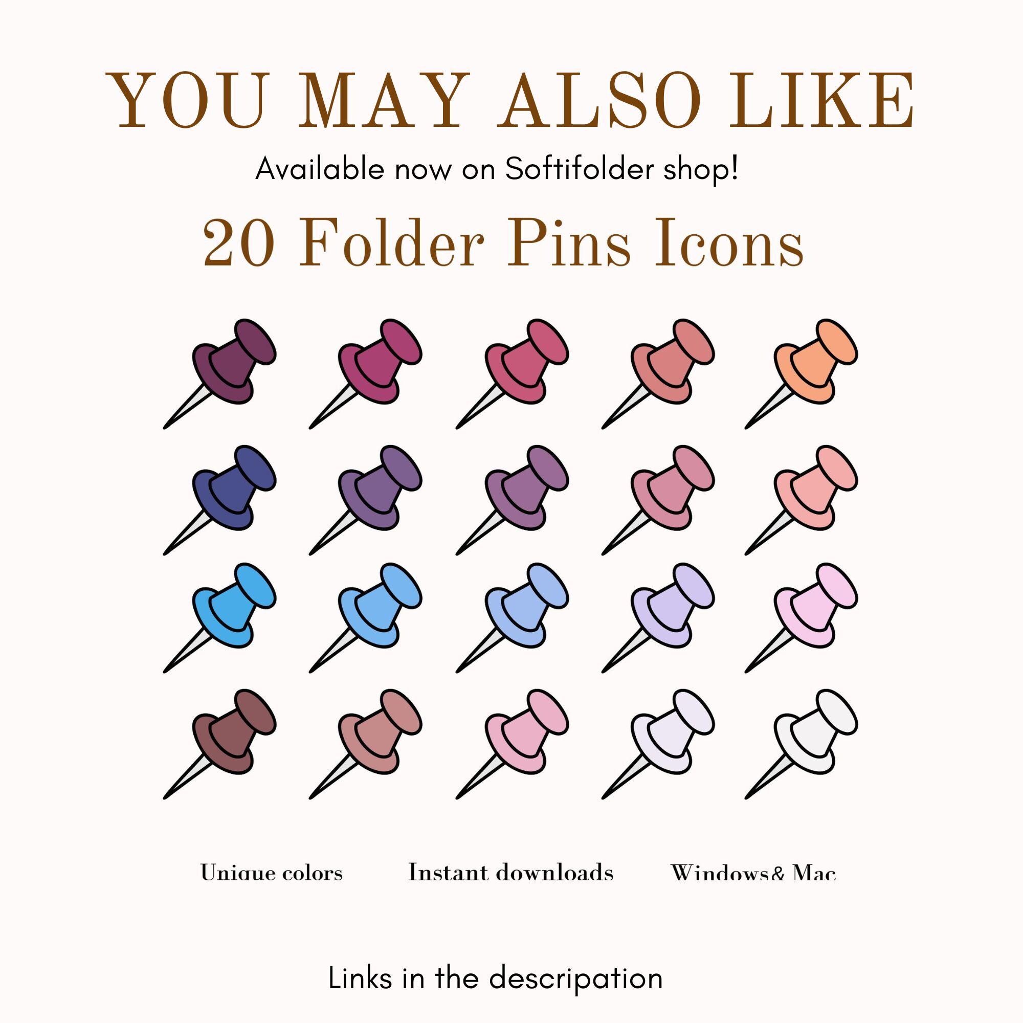 20 Pixel Folder Icons for Mac & PC Retro Colors - Computer Desktop ...