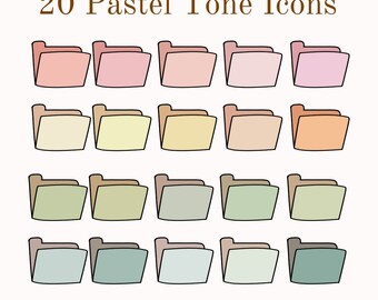 20 Pixel Folder Icons for Mac & PC Retro Colors - Computer Desktop ...