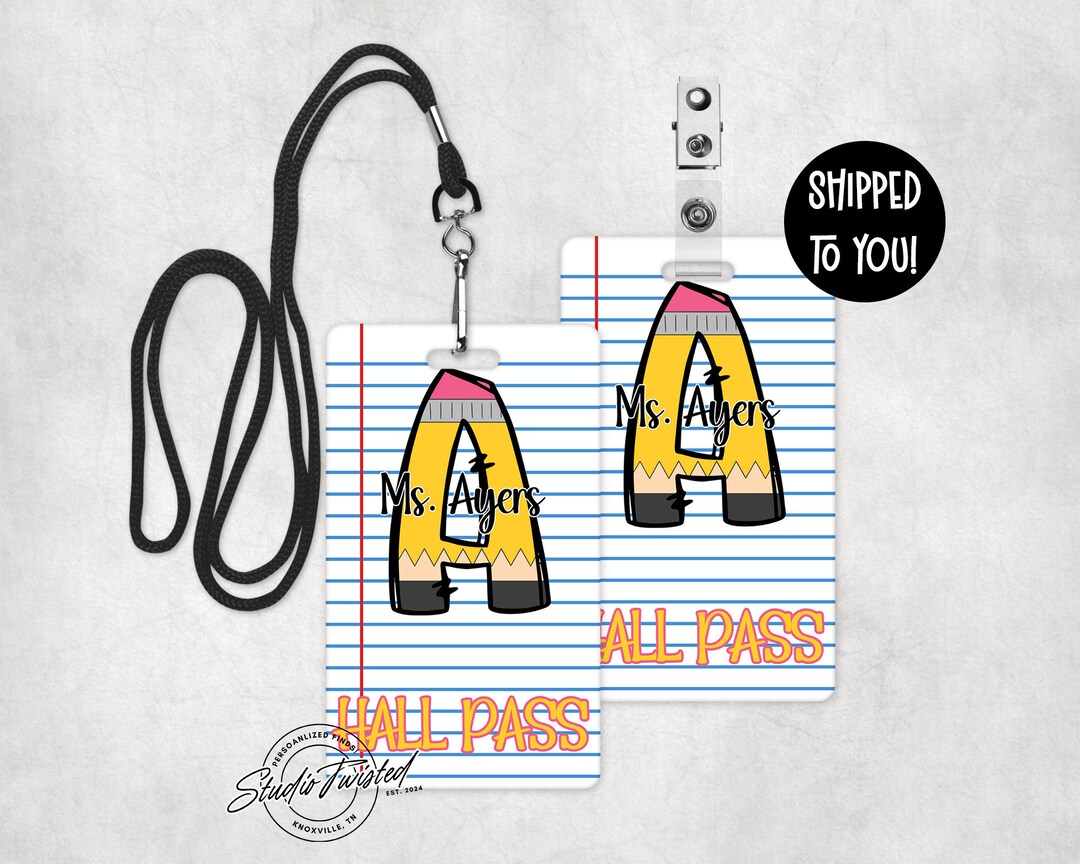 Notebook Doodle Theme Classroom Hall Passes for Teachers Personalized ...