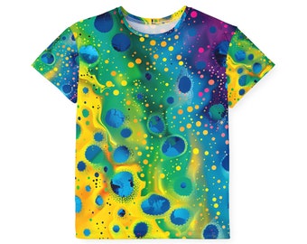 Kids Youth Dry Fit T-Shirt 100% Polyester Quick Dry Sports Performance Jersey - Crazy Design