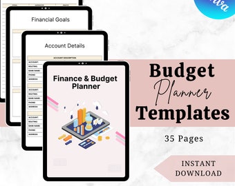 Afdrukbare financiële en budgetplanner, financiële planner, wekelijkse maandelijkse financiële budgettracker, besparingsuitdagingtracker, directe download