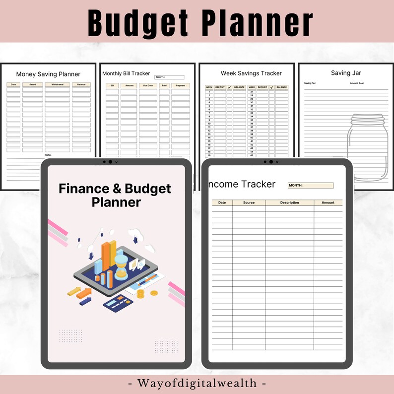 Printable Finance and Budget Planner, Finance Planner Weekly Monthly ...