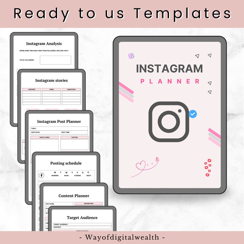 Instagram Planner, Printable Instagram Planner, Instagram Strategy ...