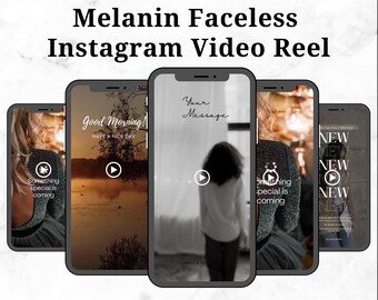 Bobine video di melanina senza volto su Instagram, bobine di melanina senza volto con diritti di rivendita Master, bobine di Instagram con marketing senza volto bobine di melanina