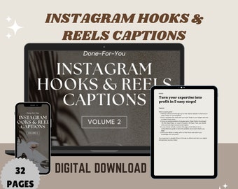Instagram Reel Hooks and Captions, PLR, MRR, Done for You Hooks for ...