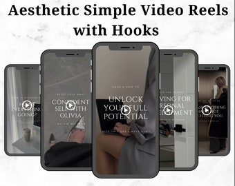 Faceless Aesthetic Simple Video Reel for Instagram, Aesthetic Faceless Videos Bundle for Instagram Reels with MRR/PLR, Editable Templates