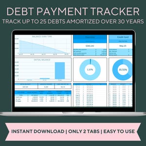 Debt Payoff Tracker for Google Sheets, Debt Snowball Calculator, Debt Avalanche Spreadsheet, Debt Repayment Spreadsheet, Debt Free Planner