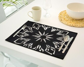 Mantel individual / Arte digital original / Vitral negro