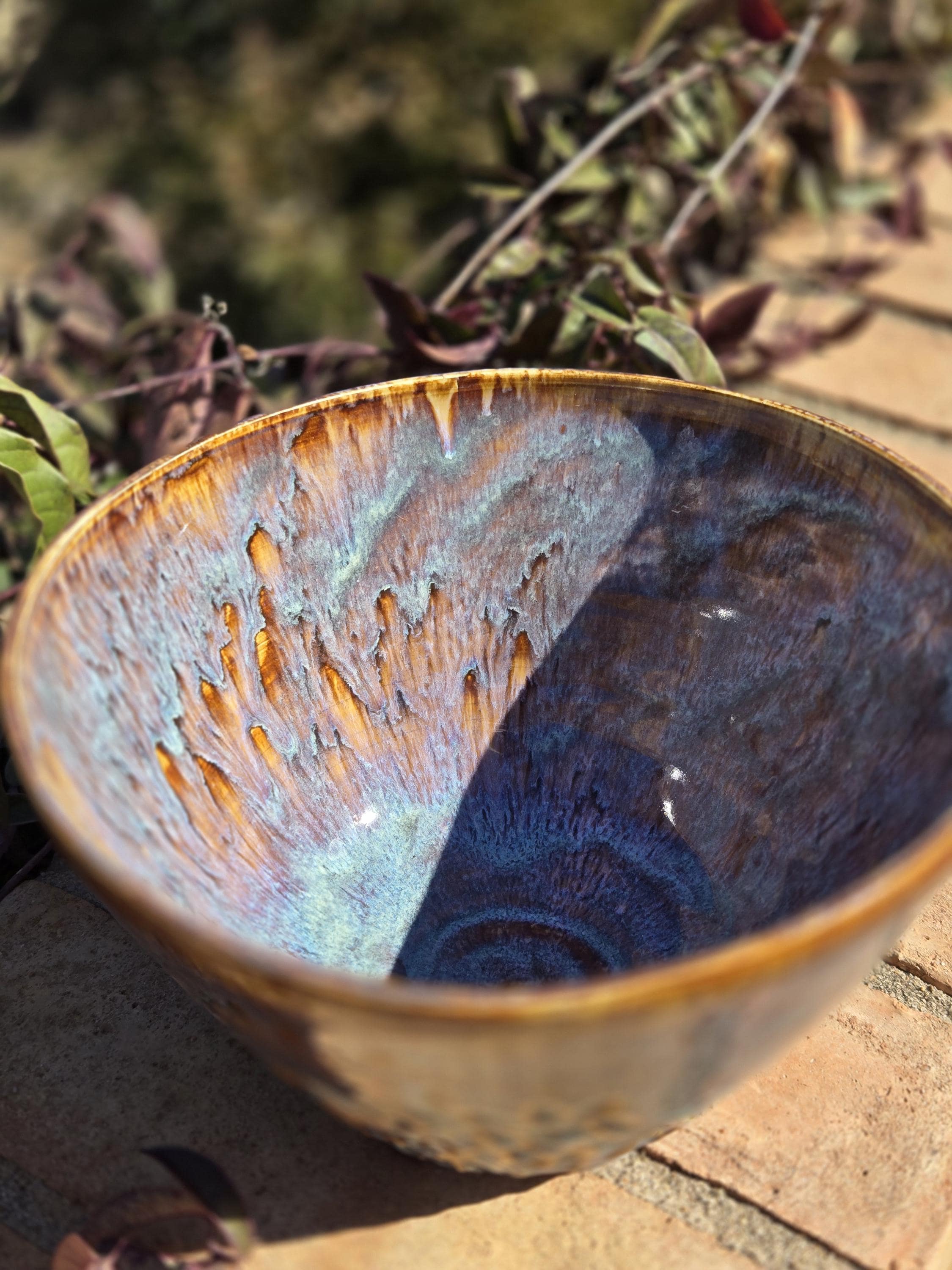 Wheel Thrown, Hand Carved Ceramic Bowl – One of a Kind Handmade Pottery ...