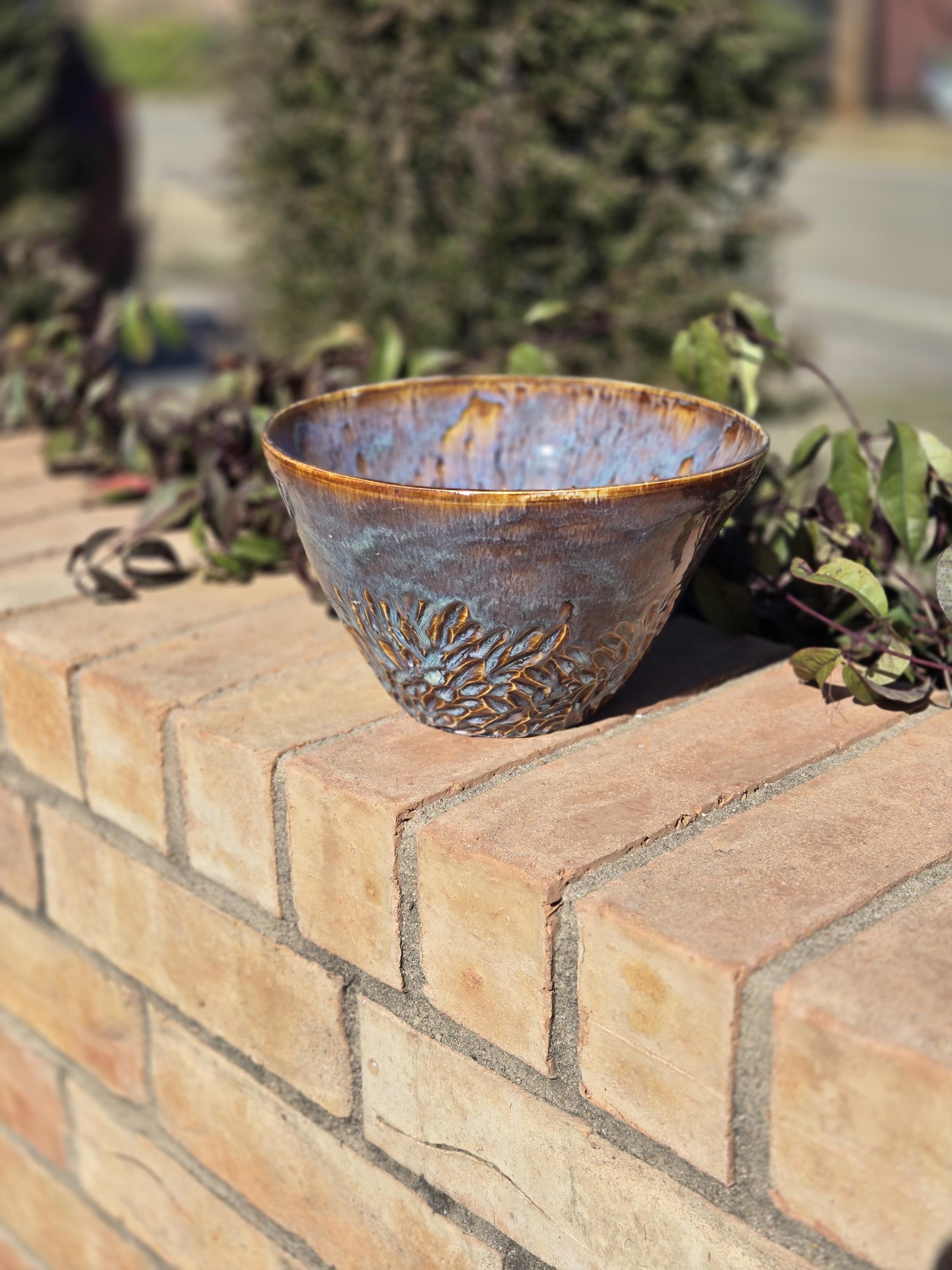 Wheel Thrown, Hand Carved Ceramic Bowl – One of a Kind Handmade Pottery ...