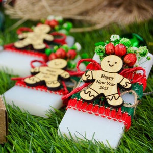 Sapone profumato per bomboniere natalizie, regali di Natale personalizzati all'ingrosso, bomboniere di buon Natale per il nuovo anno, regalo di Natale, decorazioni per la tavola natalizia personalizzate