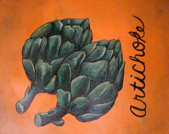 Artichokes Original Acrylic 12X12 Painting