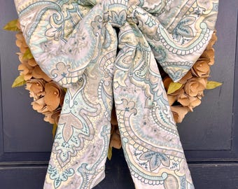 Large Decorative Quilted Fabric Bow