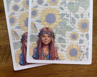 Double-sided letter writing sheets - Flower Child