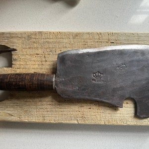 Valsecchi Large Vintage Italian Butcher Axe: Time-Honored Tradition with Cuoio Handle