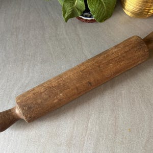 80-Year-Old Primitive Wooden Rolling Pin | Rustic Italian Dough Roller | 50cm Vintage Kitchen Tool | Farmhouse Country Decor