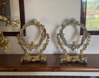 Art Deco Vintage Cherub Tilting Vanity Mirror Bases - Buy One, Get One Free! No Mirror Included!