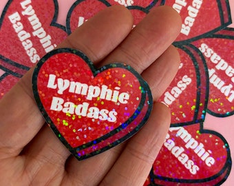 Lymphie Badass Heart Sticker | Lymphedema, Cancer Survivor