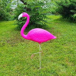 Big Pink Flamingo H: 75cm Sculpture Statue Figure Realistic Garden Decor Bird Gift handcrafted and painted weather-resistant