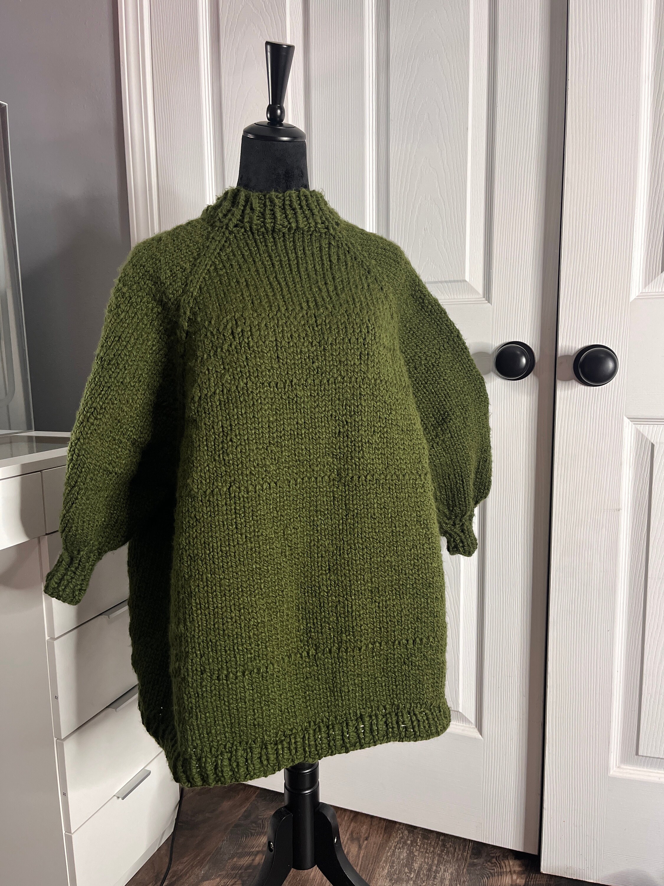 Basic Knit Sweater Dark Green main image 1