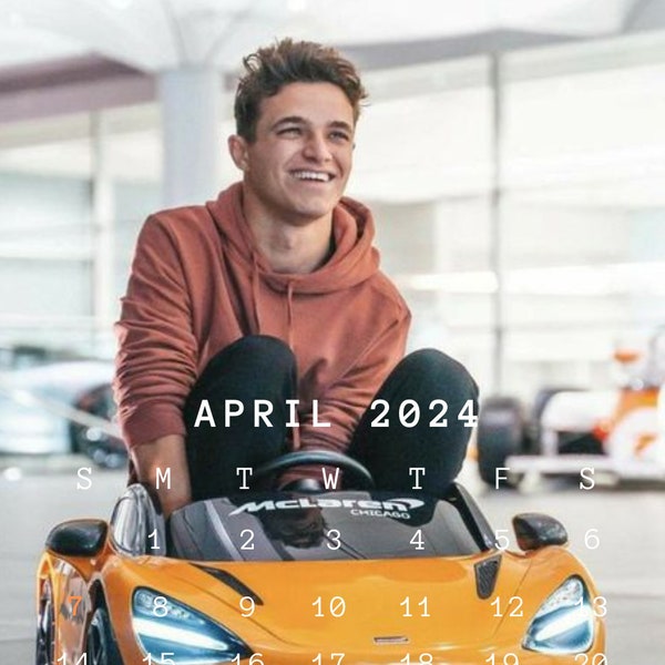 F1 2024 Phone Wallpaper with Race Calendar - Lando Norris #LN04 (Sept to Dec 2024)