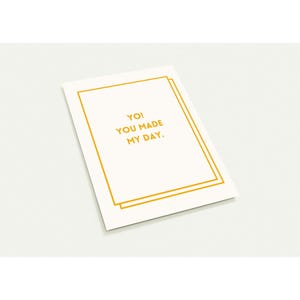 YO! You Made My Day - Lustige Dankes- oder Wertschätzungspostkarte (10er-Pack)