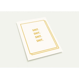Merde. Merde. Merde. Merde. – Une vraie carte parlante pour les moments difficiles | Carte postale de voeux d'empathie honnête (lot de 10)