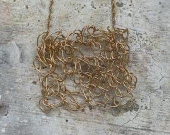 Fine Silver Crocheted Necklace