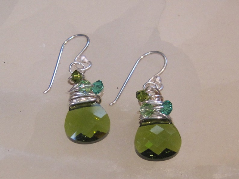 Olivine Gem Drop Earrings image 1