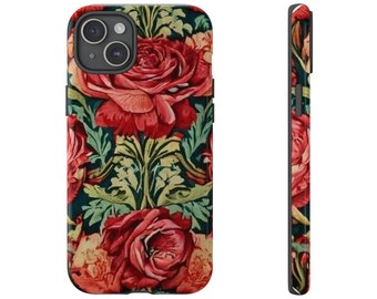 Elegante cover per telefono floreale con disegno artistico di rose rosse