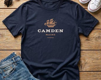 Camden Maine T-Shirt: Soft Ring-Spun Cotton Unisex Tee