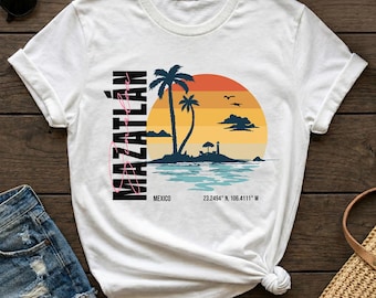 Mazatlan Sunset Beach T-Shirt: Sinaloa Mexico Vacation Tee. Mazatlan Souvenir.