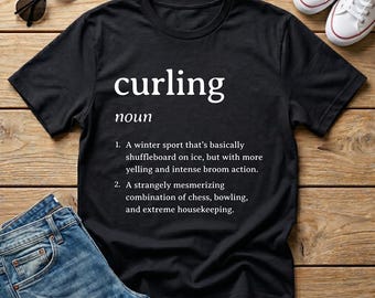 Funny Curling Dictionary Definition T-Shirt: Vintage Style, Unisex Fit